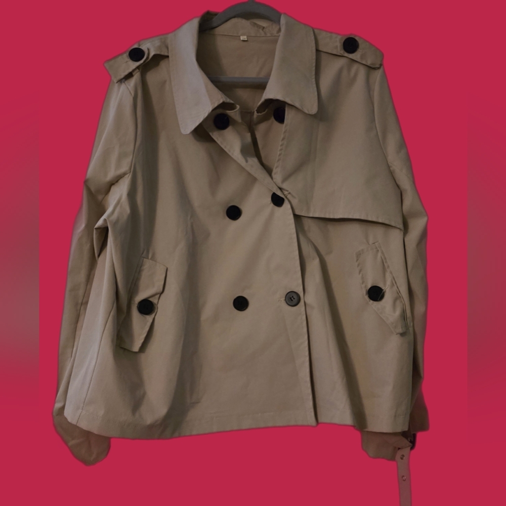 🆕️Women's cropped trench style top size 3XL - Picture 1 of 4
